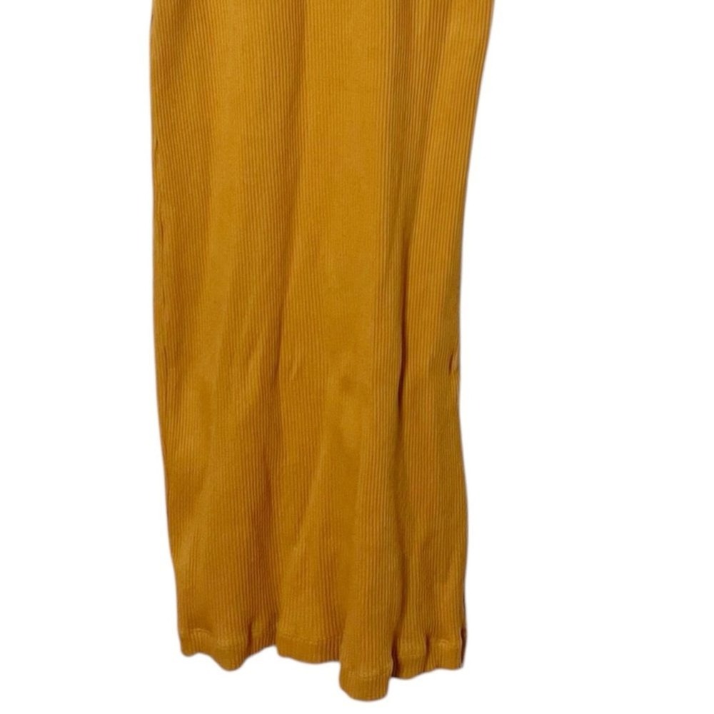 Spell Cosmos Rib Midi Dress Small Turmeric Sleek Ribbed Minimal Silhouette - Picture 4 of 8
